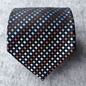 Bergamo New York Yellow Black Wide Diamond‎ Geometric Hand Woven Silk Tie 60L 4W